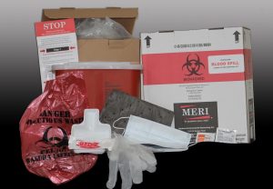 MERI's new Biohazard Blood Spill Clean Up & Disposal Kit