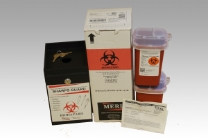 1 quart rugged black sharps box and mailback kit