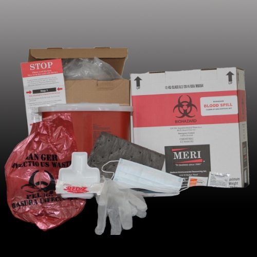 Biohazard Blood Spill Clean Up & Disposal (Qty 1) (1) blood spill clean up and disposal kit