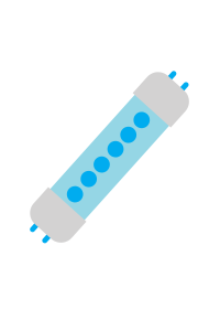fluorescent lightbulb blue icon