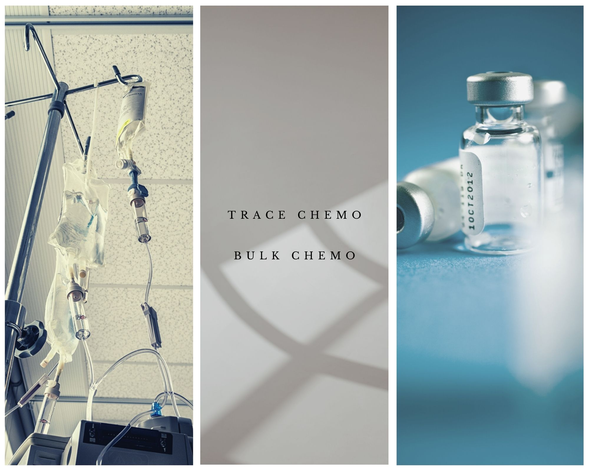 Chemotherapy Waste IV Pole and empty drug vial