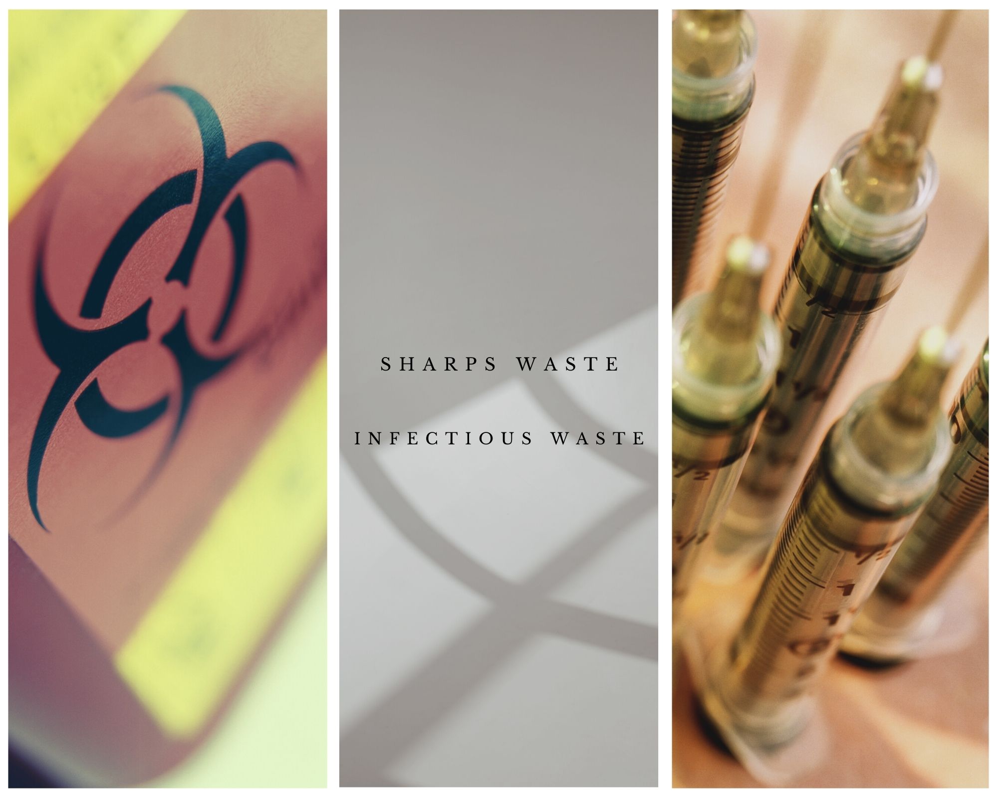 Sharps Infectious Waste Biohazard Symbol and Syringes