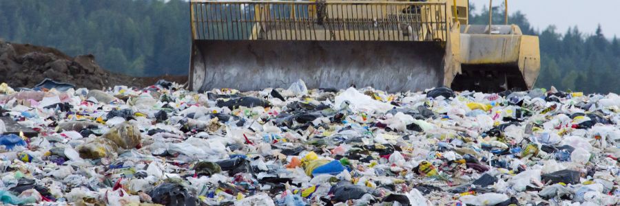 Landfill Waste Compactor in landfill